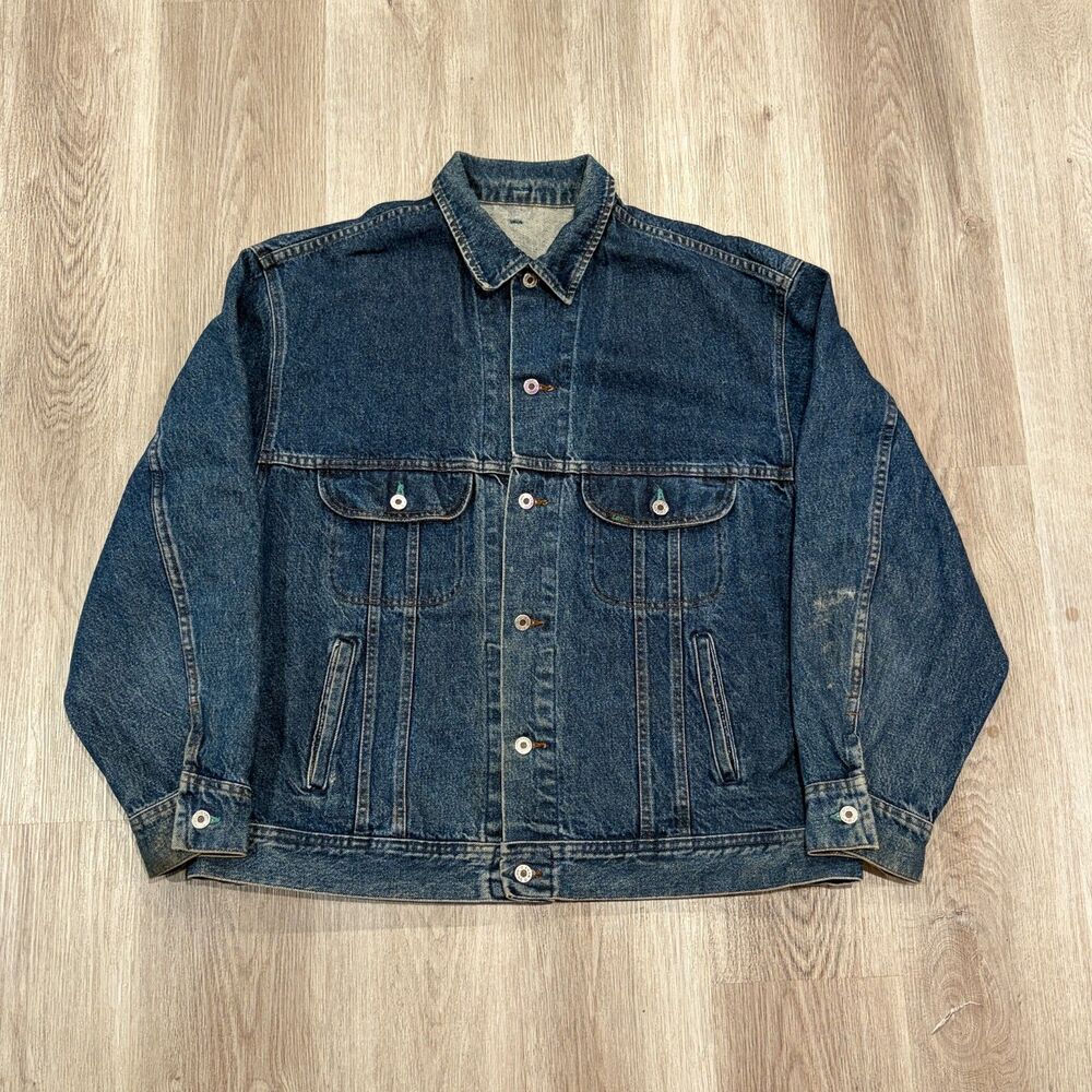 Vintage 90's Lee Easy Rider Men's Sz XXL Jean Jacket Stonewashed Blue Denim USA